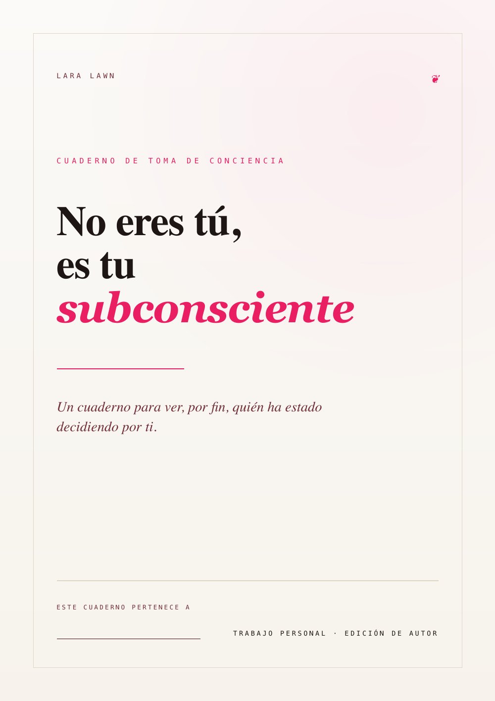 Workbook 1 · No eres tú, es tu subconsciente
